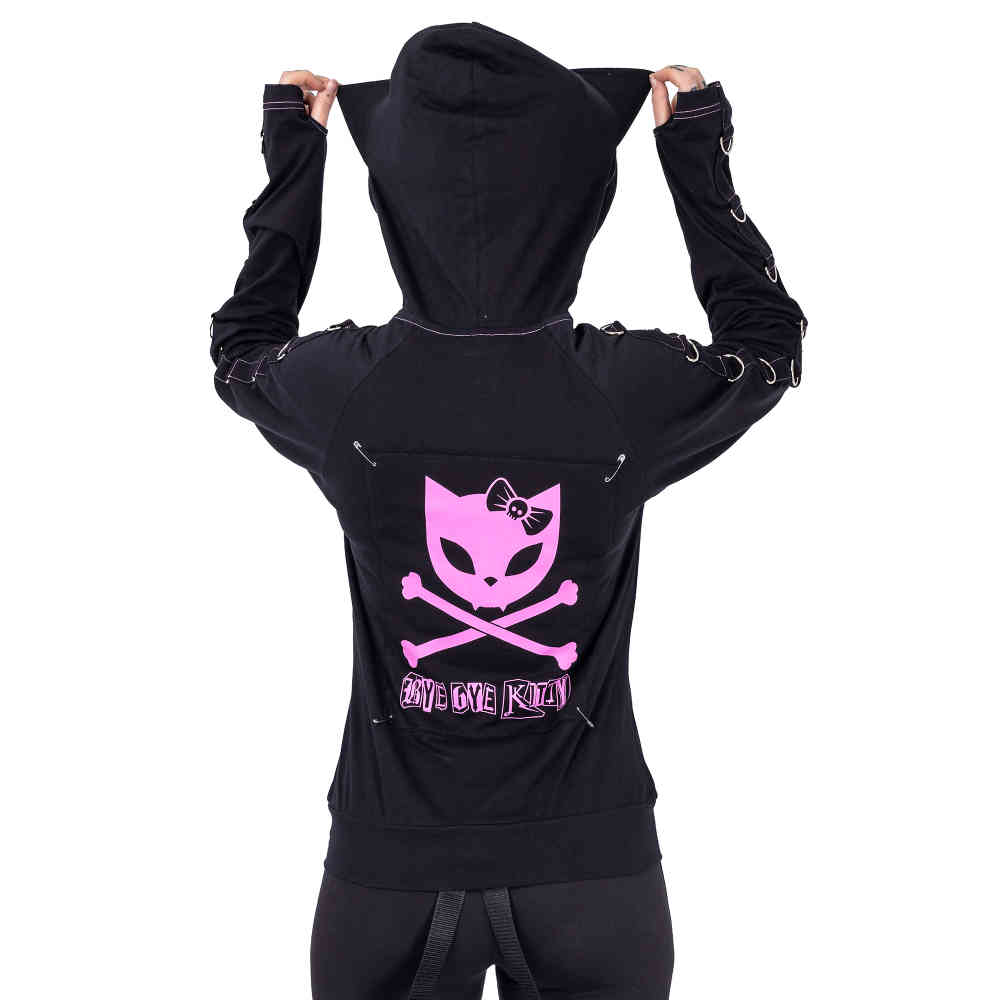 Bye Bye Kitty - BBK VOID Vest met capuchon - Zwart/Roze